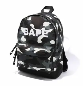 Bape Logo Backpack Black City Camo