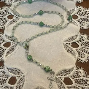 Handmade Green Rosary | Faith-Inspired Catholic Gift