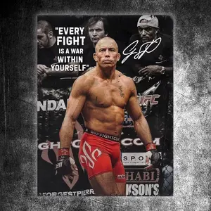 GSP Poster, Motivational George's St Pierre UFC MMA Gift for Men, Rolled Posters, Wall Decor, Home Gym Art, Fitness Inspiration, Fighter Fan