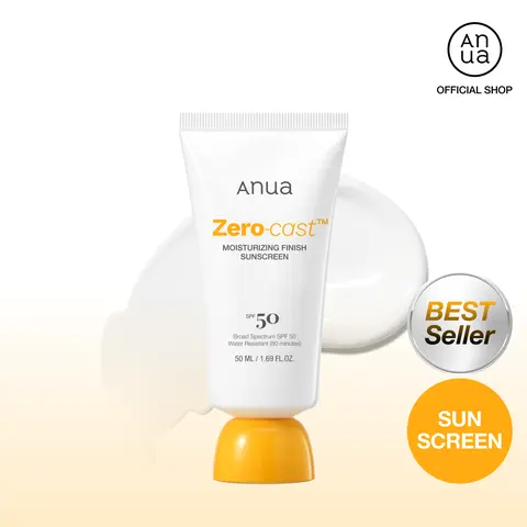 [Anua] Zero-cast Moisturizing Finish Sunscreen (50ml) ｜SPF 50, korean sunscreen, sun protection, waterproof, no white cast, lightweight, korean skincare, makeup longevity