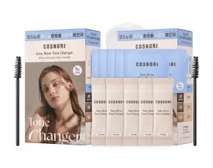 [COSNORI] Easy Brow Tone Changer 2 PACK | Eyebrow Bleach & Makeup Kit | Softens Dark Brows in 2-3 Minutes | Pre-Measured Powder + Cream + Screw Brush