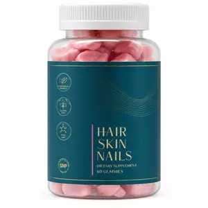 Vegan Biotin Hair, Skin & Nails Chewable Gummies - Hair Growth Products, Skin Care Dietary Supplement for Daily Beauty Support (60 Count)