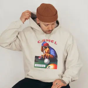 90s Streetwear Tee, Unisex Sweater Pullover Tee, Retro Pool Hall Camel Graphic Tee, Joe Camell Smooth Character Shirt