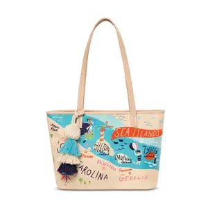Spartina 449 Greetings From Sea Island Embroidered Tote