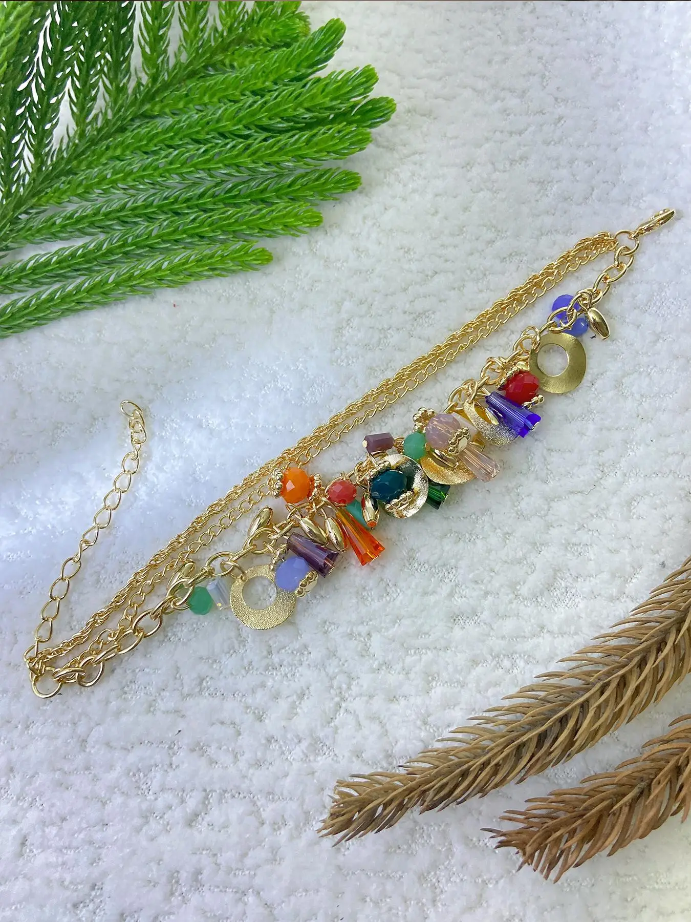 Boho Style Colorful Beaded Bracelet, 2024 New Style Adjustable Layered Bracelet for Women & Girls, Trendy All-match & Exquisite Jewelry for Birthday G