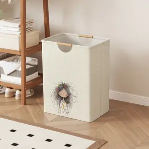 Girls' Patterned Open Storage Box, Foldable Laundry Basket with Handle, Home Bathroom Folding Clothes Organizer Bucket, Foldable Laundry Hamper, Collapsible Laundry Hamper