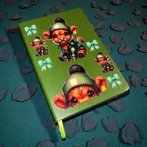 Green Highland Cow Notebook