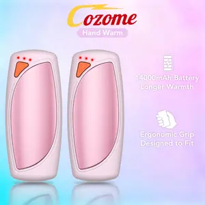 COZOME Hand Warmers Rechargeable 2 Pack, three temperature settings, double-sided heating, pocket-sized, portable hand warmers, perfect Christmas gift for outdoor activities, hunting, golf, and camping.