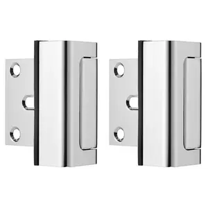 2pcs Security Door Reinforcement Locks, Door Reinforcement Lock With 3 Inch Stop Withstand 800 Lbs For Inward Swinging Door, Upgrade Night Lock To Defend Your Home Suitable For Occupational Work Industrial Use, Door Hardware, Entry Locks