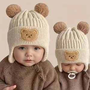 NewNewA Thick, Warm Baby Hat Autumn And Winter, Featuring Cute Cartoon Designs Boys And Girls. This Ear-Protecting Hat Is Perfect Keeping Little Ones Cozy During Outdoor Activities And Is Suitable Aged 10 to 24 Months.