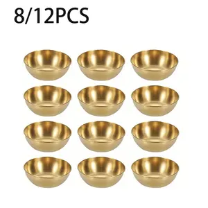 Luxurious Sauce Dishes Set, Premium Stainless Steel Condiment Bowls, Mini Spice Containers for Appetizers/soy Sauce/salad Dressing