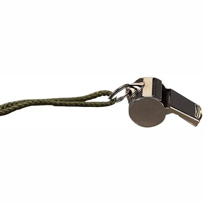 Silver GI-Style Emergency Whistle - Law Enforcement Tool, Camping & Hiking Survival Equipment, Survival Tools, Outdoor Survival Kit