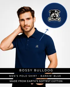 Men's Premium Pima Cotton Polo Shirt – Luxury Casual Slim Fit Polo with Embroidered Bulldog Logo | Soft Breathable Summer Shirt