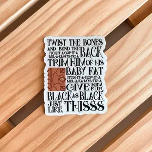 Twist the Bones and Bend The Back Hocus Pocus Halloween Transparent Sticker