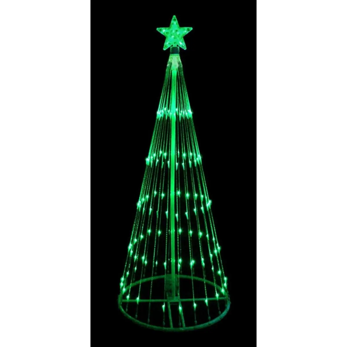 212 MAIN 9 ft Pre-Lit LED Metal Frame Outdoor Christmas Tree, Green Show Cone Light Decoration with Star Top, Festive Home & Party Accent, Outdoor Decorative Piece, Outdoor Decorative Light