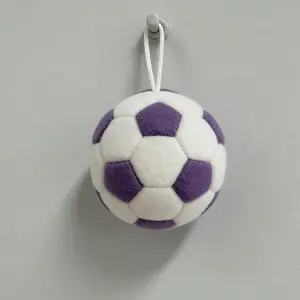 2026 Soccer Season 8cm/3.15 Inch Cute Soccer Ball Plush Hanging Charm, Soft Fluffy Football Pendant for Keys Backpack Bag, Sports Fan Small Gift Decor