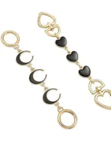 2pcs Heart & Moon Design Purse Chain Extender, Novelty Bag Extender Chain, Purse Strap Extenders for Women & Girls, Bag Charm Accessories