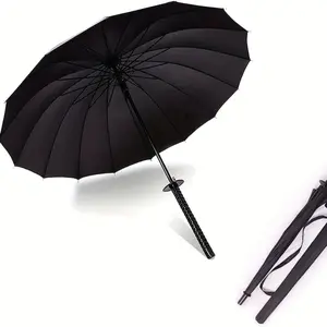 Waterproof Samurai Style Straight Umbrella, One-Touch Auto Open/Close, Windproof, 24-rib Steel Frame, Cosplay Theme Activities, Ideal Gift for Anime Fans, Outdoor Gear, Fashion Accessories, Sturdy Frame, A Must Have for Comic Book Lover
