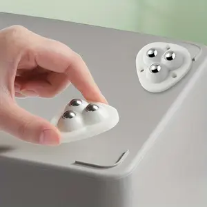 Self-Adhesive Cast Iron Wheels, 360° Smooth Rotation, Easy Move Storage Boxes, Furniture, Trash Cans, Polished Steel Swivel Wheels, Furniture Moving Wheel