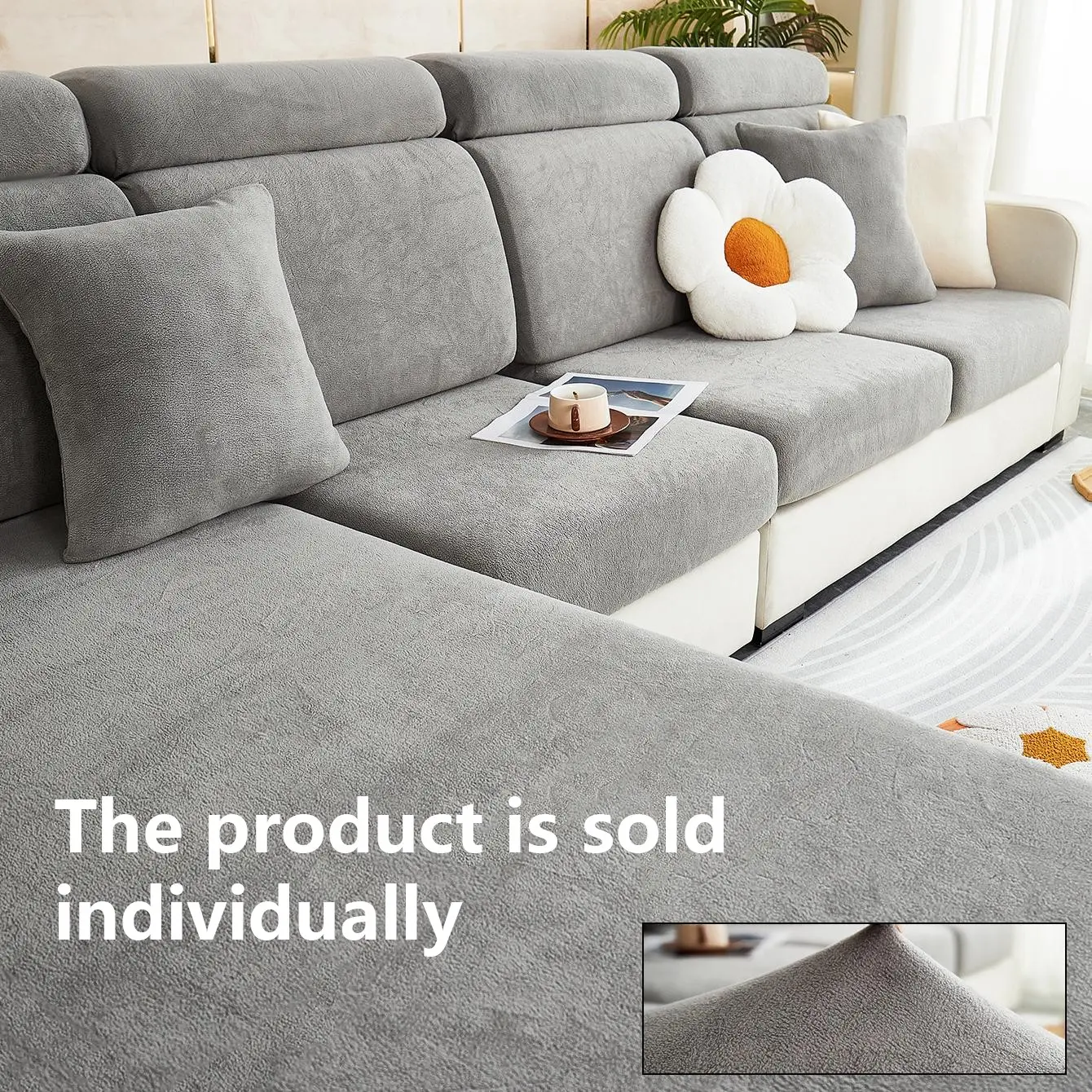 Solid Color Sofa Cover, 1 Count Soft and Comfortable Sofa Slipcover, Dustproof Sofa Protector for Home Living Room, Home Decor