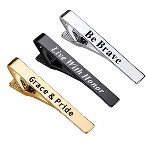 3 Pcs Men's Tie Clip, Metal Silver Black Gold Tone Minimalist Ties Clips,Formal Tie Bar Clasp Clip for Wedding Father's Day Work