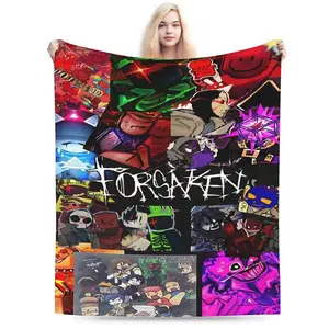 FORSAKEN Blanket Ultra Soft Anime Blanket, Flannel Cartoon Printed Throw - Perfect Gift For Anime Fans, Ideal For Christmas, Birthday, Halloween, Home, Camping & Travel