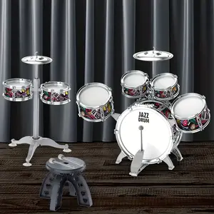Toddlers Drum Set with High Mini Musical Jazz Drum Kit for Kids Musical Instruments Toys Gifts for Age 3 4 5 6 7 8 Year Old Boys Girls Baby Children(including chairs)