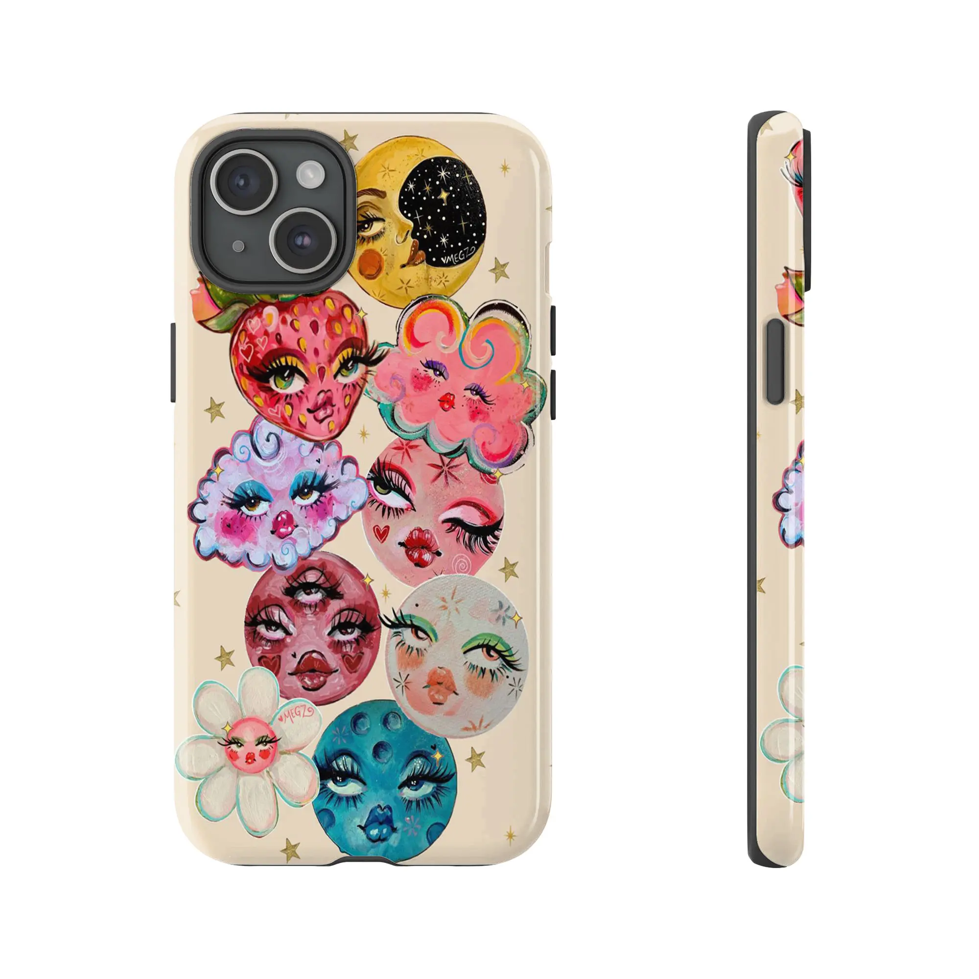 Whimsical Celestial Phone Cases |     Vibrant Moon & Floral Face Designs for Ultimate Style |     Compatible with iPhone 17, 16, 15, 14, 13, 12, 11, X, SE & Samsung Galaxy S21 to S24 |     Trendy Protective Covers for Cosmic Art Lovers