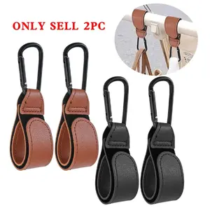 Baby Stroller Hooks，  2 Pcs Portable Outdoor Carabiners, Holds Up to 22 Lbs, Aluminum Alloy & Nylon Straps, Multi-Functional Clips