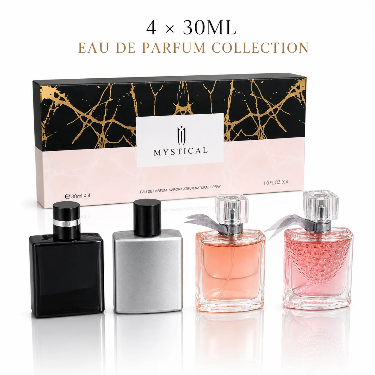 Unisex Mystical 4-Piece Eau de Parfum Gift Set - 30ml Each, 4 Distinctive Scents, Gift-Ready Fragrance Collection for Daily Wear, Birthdays, Holidays