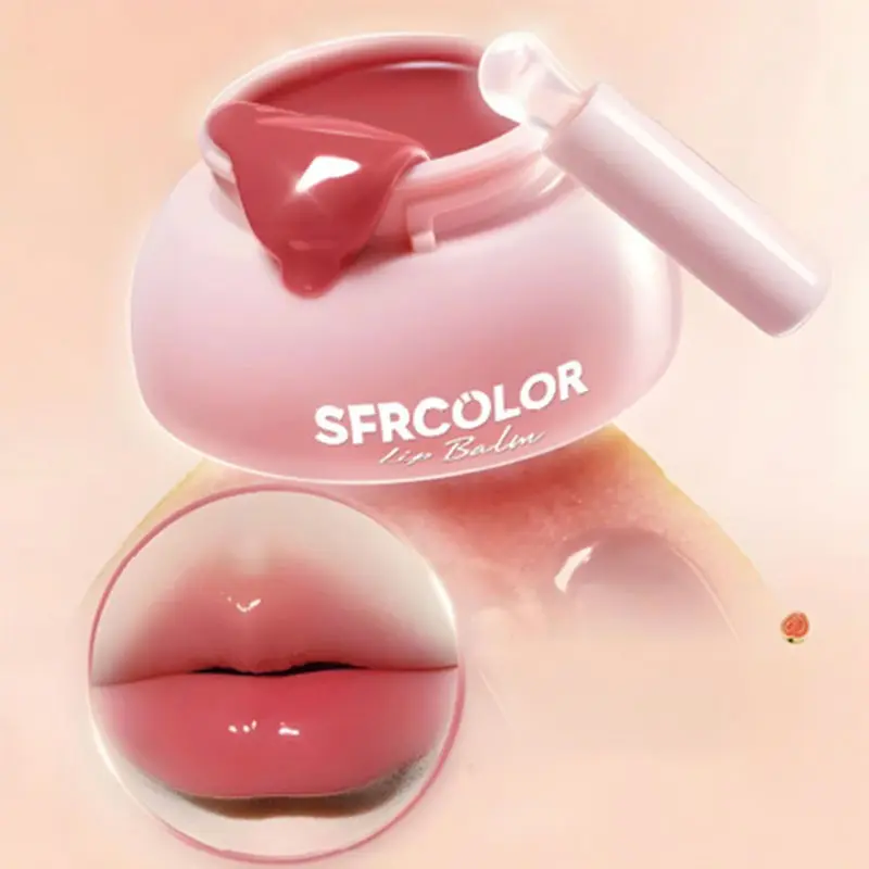 Cute Korean Makeup Jelly Blush Balm & Lip Gloss Instant Gloss, High Pigment Berry Color, Perfect for Clean Girl Look, Includes Lip Brush, Cosmetic