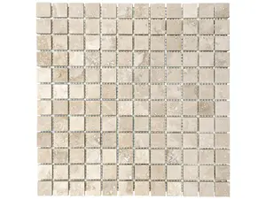 1 X 1 In Ivory Filled & Honed Travertine Mosaic