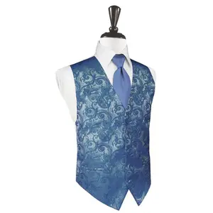 Periwinkle Tapestry Tuxedo Vest