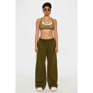 Power Mesh Racerback Bra Top - Military Green