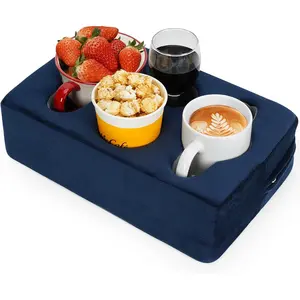 Rectangle Couch Cup Holder Pillow Caddy for Coffee Cup Phone Remote Drink Holder Tray for Bed Car Sofa Table