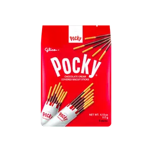 GLICO Classic Chocolate Pocky Cookie Sticks - Family Pack, 9 Packs