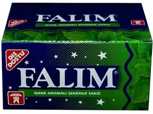 Falim Sugarless Plain Gum Individually Wrapped, Mint Flavored, 100 Piece