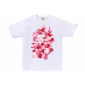 BAPE ABC Camo Rebuild Big Ape Head Tee White/Pink (men) by StockX