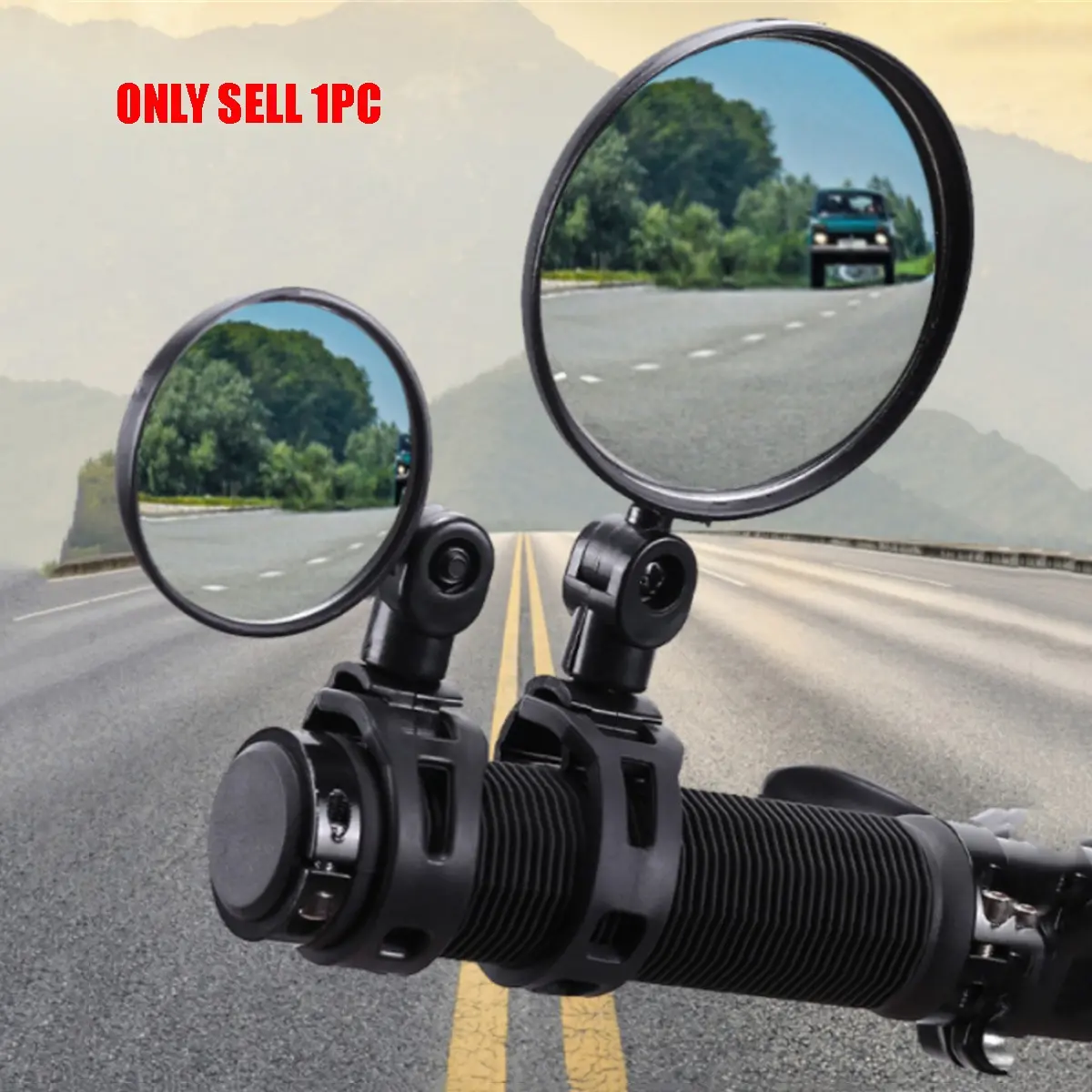 1pcs bicycle rearview mirror 360 degree rotatable large angle convex mirror suitable for mountain bike and road bike riding Bike Accessory Bike Mirrors Bike Handlebar Bicycle Parts