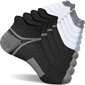 Men's Athletic Cushioned Ankle Socks Comfort Wicking Anti-Blister Running Sock 5 Pairs