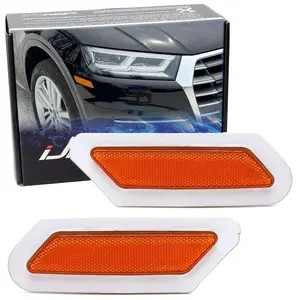 iJDMTOY OEM-Spec Amber Yellow Reflective Lens Front Bumper Side Marker Lens For Audi 2018-2020 Q5 SQ5
