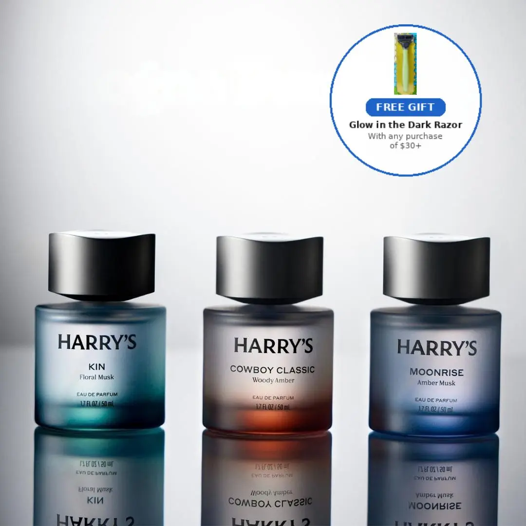 Harry's Cologne for Men - Long Lasting Fragrance 50ml, 3 New Scents: Kin, Moonrise, Cowboy Classic perfect for Father's Day