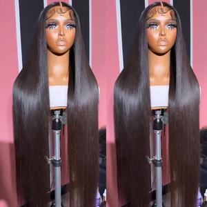 Bling Hair Bone Straight Transparent 13x4 13x6 Lace Front Wig Human Hair Brazilian 100% Human Hair Straight 4x4 Lace Closure Human Hair Wigs for Women 180%