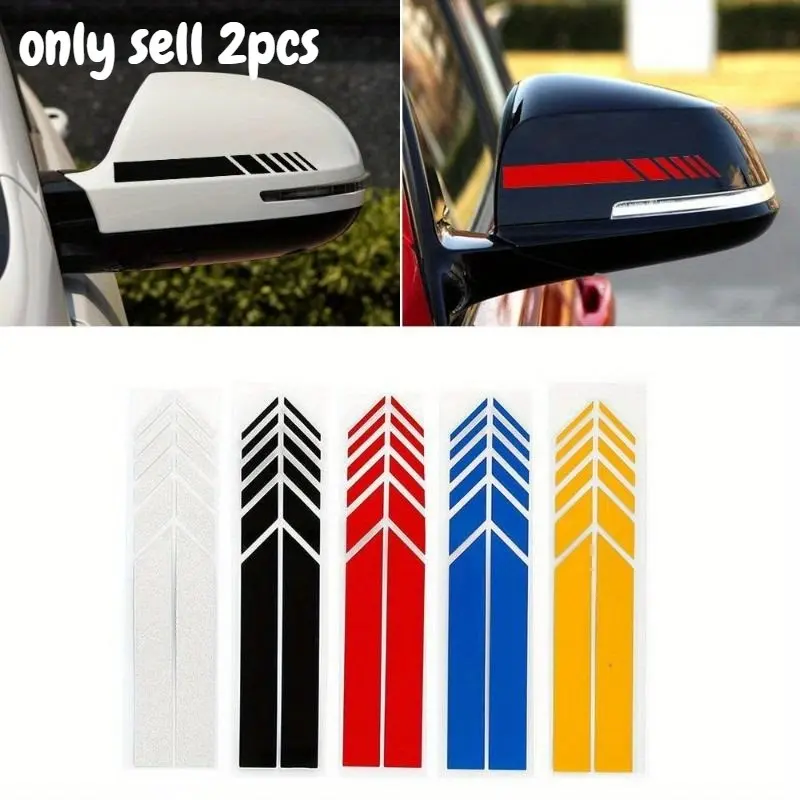2pcs Striped rearview mirror car sticker, Universal car sticker, reflective sticker, scratch blocking car sticker, Car Decals, Car Accessories, Sticker For Cars, Rear Side Decal, Automotive Decals