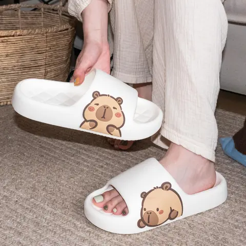 XIXITIAO Cute Capybara Slippers for Women - EVA Soft Women's Shoes, Flipflop Slide Sandals, Gym Indoor Outdoor Casual Walking Footwear,back to school,back to school haul