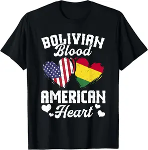 100%cotton Bolivian Flag Uniform American Outfit US Flags Bolivia T-Shirt