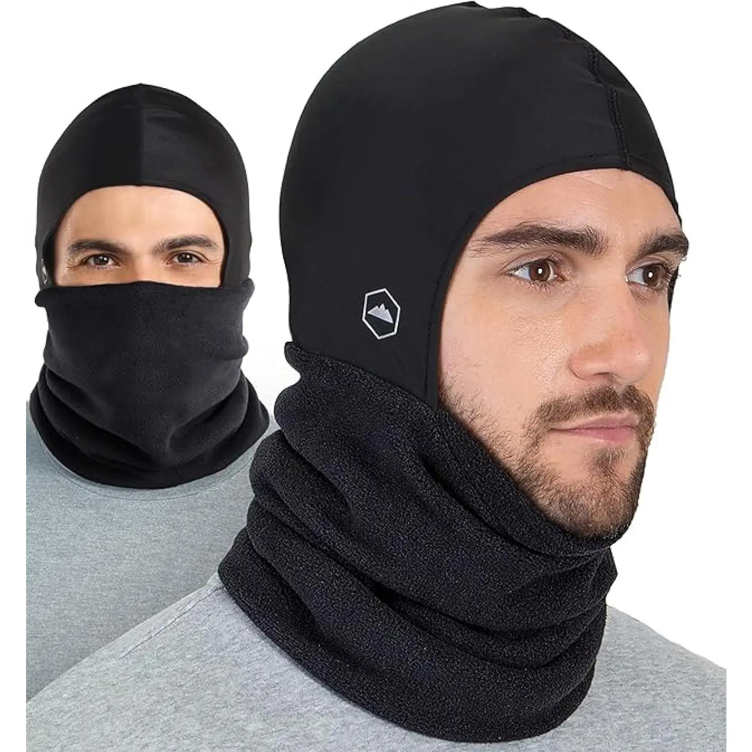 Fleece Winter Neck Warmer - Helmet Friendly Balaclava, 1-Size Adult Ski Mask for Cold Weather, Motorcycle Helmet Liner, Working Outdoor Use, One Size