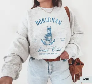 Doberman Social Club Sweatshirt, Doberman sweatshirt, Doberman Gifts, Dobie, Doberman Dog, Doberman mom, Doberman lover, Doberman dog
