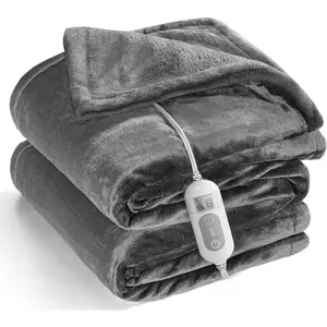 Heated Throw Blanket with 1-9 hrs Timer Auto-Off & 8 Heating Levels, Flannel Electric Blanket Throw ETL Certification, Machine Washable Full Body Warming Blankets