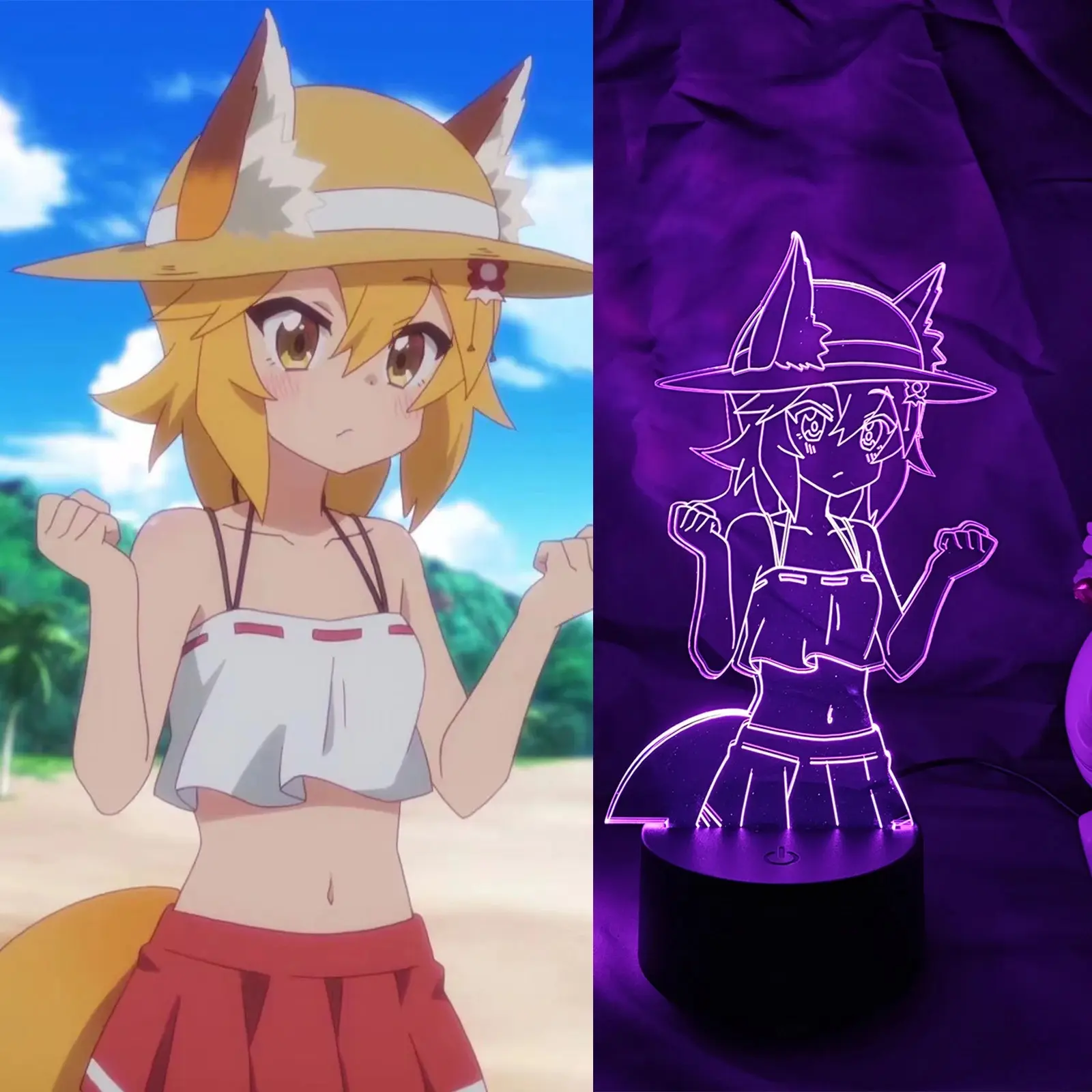 The Helpful Fox Senko Cute Pose LED Lamp